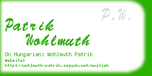 patrik wohlmuth business card